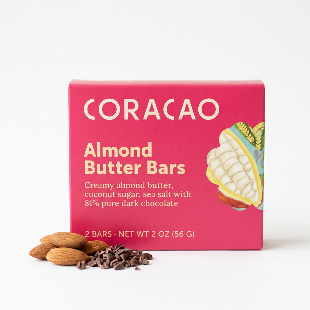 Almond Butter Bar — cross-section on cream