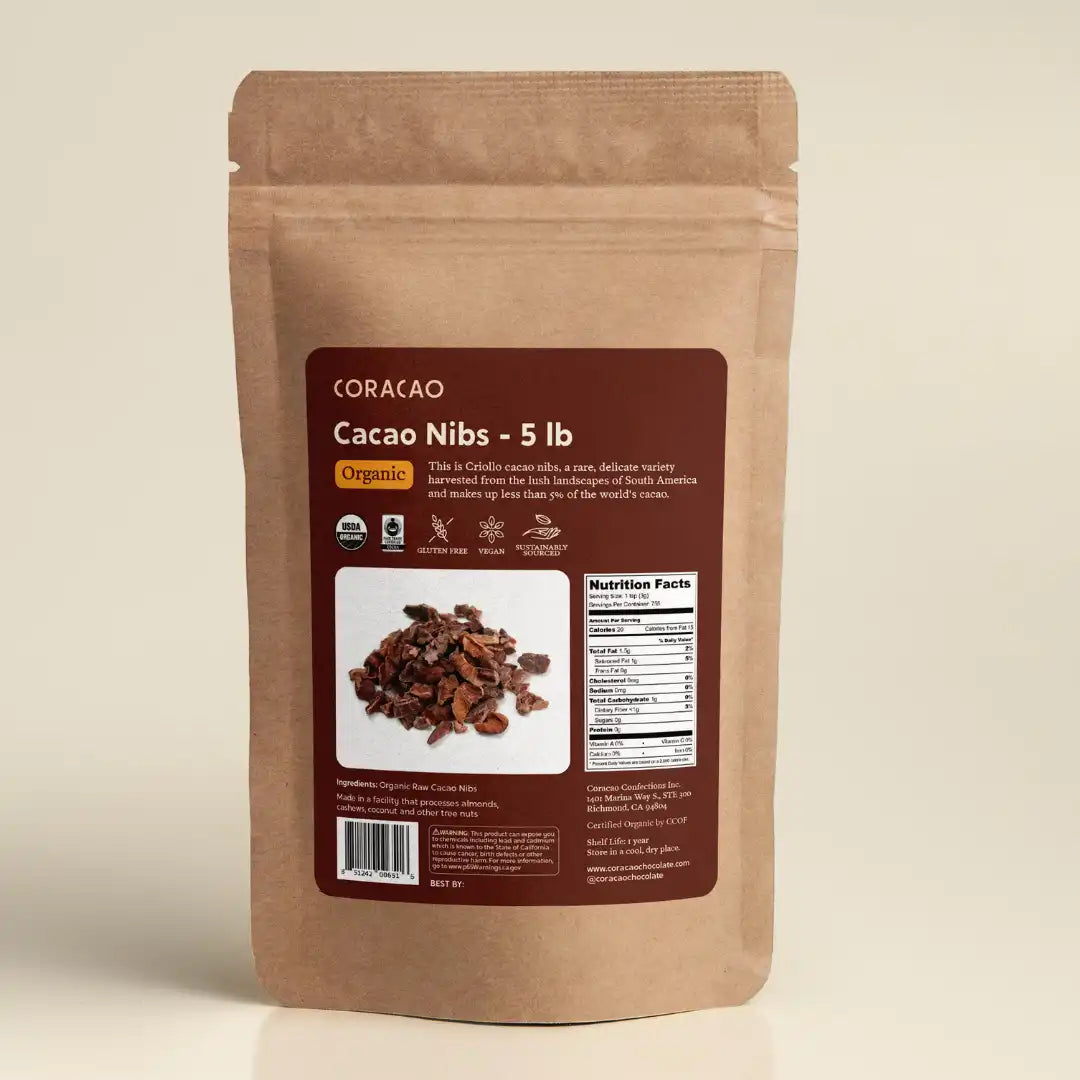 Organic Cacao Nibs – Premium Criollo cacao for healthy snacking and baking.