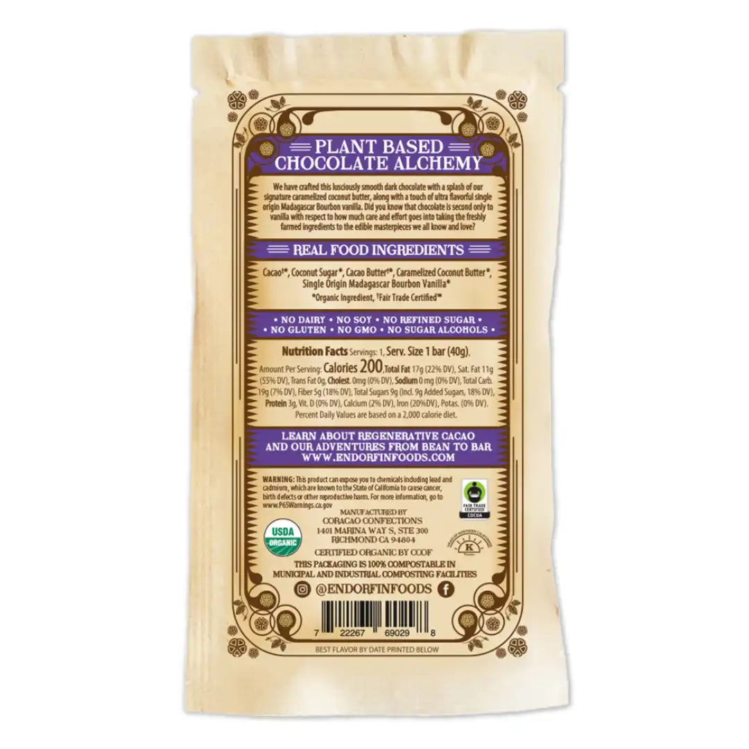 Vanilla Bean Chocolate Bar 70% Cacao