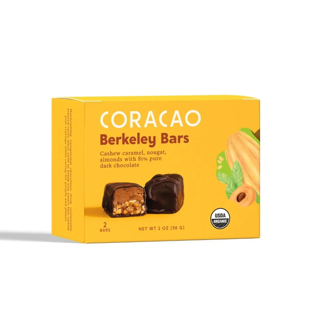 Coracao Berkeley Bar gluten-free vegan dark chocolate with cacao nibs