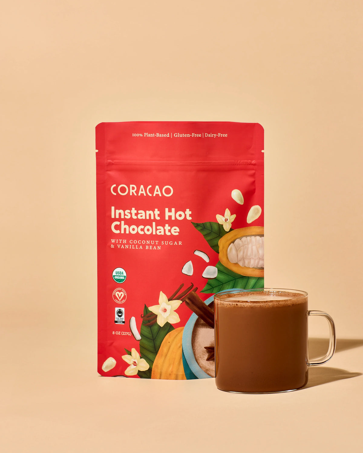 CACOCO instant hot chocolate served in a mug for cozy winter mornings