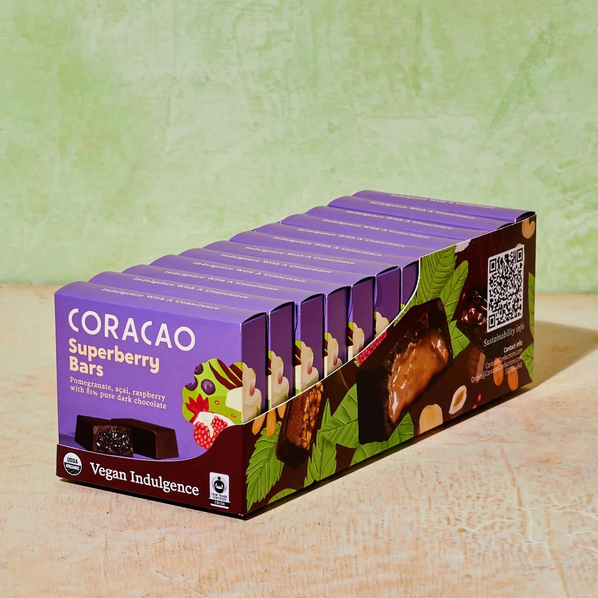Superberry Vegan Chocolate Bars (Case of 12)