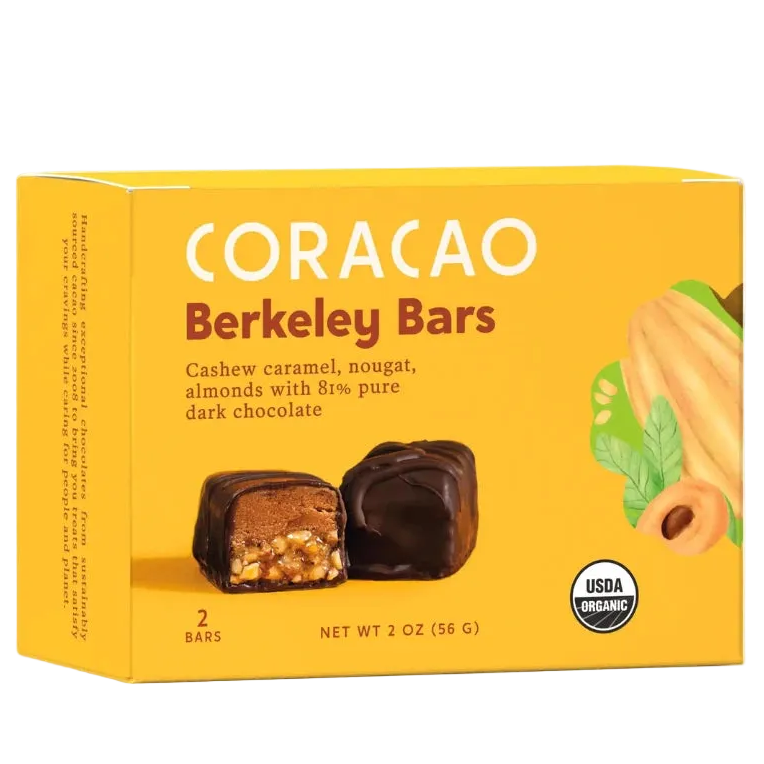 Berkeley Bar (2-Pack), front of package on cream surface, vegan