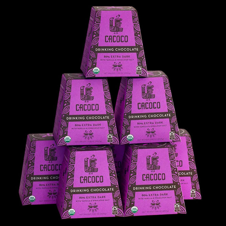 Extra Dark Drinking Chocolate - 80% vegan hot chocolate styled with natural props, lifestyle view